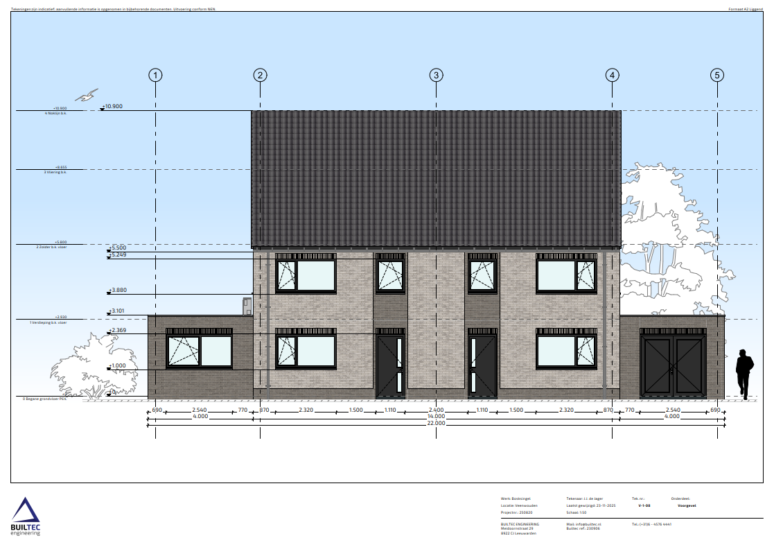 Nieuwbouw 2^1-kapwoning Veenwouden